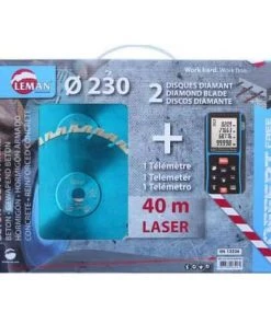 LEMAN Coffret 2 Disques Diamant Béton Armé Ø230 + Télémètre - 83223002