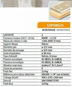 Leman - Ponceuse Murale ø225mm 900W - LOPOM226 8 Leman - Ponceuse Murale ø225mm 900W - LOPOM226 -LEMAN Soldes Boutique 11322288 3