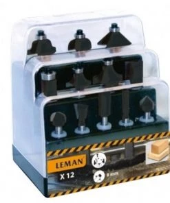 Coffret De 12 Fraises De Défonceuse HM Q. 8 Mm - 7100.712 - Leman