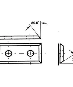 Lot De 10 Plaquettes Réversibles Au Carbure - 35° KO5 49,5x12x1,5 Mm 4 Coupes Pour Bois - 02.2556.4 - Leman