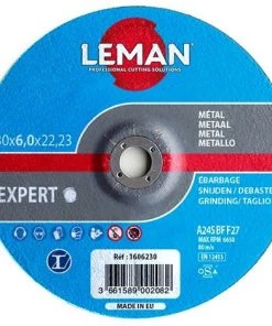 10 Disques à ébarber Métal à Moyeu Déporté - D. 115 X Al. 22,23 X Ep. 6 Mm - 1606115 - Leman