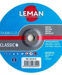 10 Disques à Tronçonner Métal à Moyeu Plat - D. 300 X Al. 20 X Ep. 3,8 Mm - 304.05.25 - Leman
