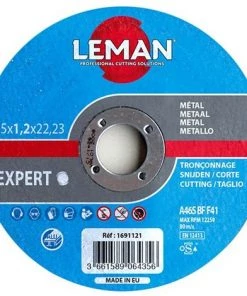 25 Disques à Tronçonner Aluminium, Métaux Non Ferreux à Moyeu Plat - D. 125 X Al. 22,23 X Ep. 1,2 Mm - 1691121 - Leman