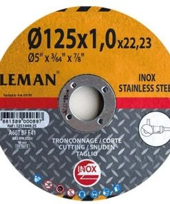 25 Disques à Tronçonner Inox - D. 125 X Al. 22,23 X Ep. 1 Mm - 1251049.25 - Leman