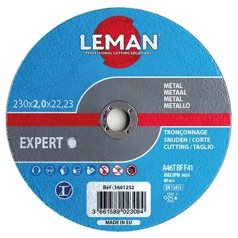 25 Disques à Tronçonner Métal à Moyeu Plat - D. 125 X Al. 22,23 X Ep. 1,6 Mm - 1601121 - Leman 3 25 Disques à Tronçonner Métal à Moyeu Plat - D. 125 X Al. 22,23 X Ep. 1,6 Mm - 1601121 - Leman