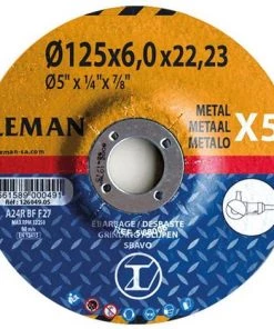 5 Disques à ébarber Métal à Moyeu Déporté - D. 115 X Al. 22,23 X Ep. 6 Mm - 116049.05 - Leman