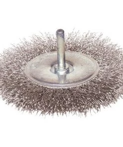 LEMAN Brosse Circulaire Sur Tige Fil Inox Ondulé Décapage Dur D. 100 Mm - Q. 6 X 30 Mm - Ep. 9 Mm - Fil 0,30 - 330.100I - Lem