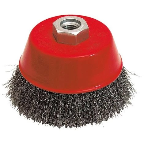 Brosse Conique Pour Meuleuse Fil Acier Ondulé 0,30 Mm D. 100 Mm M14 Pour Métal - Décapage Dur - 540.100 - Leman 3 Brosse Conique Pour Meuleuse Fil Acier Ondulé 0,30 Mm D. 100 Mm M14 Pour Métal - Décapage Dur - 540.100 - Leman