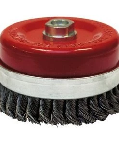 Brosse Conique Pour Meuleuse Fil Acier Torsadé 0,50 Mm D. 100 Mm M14 Pour Métal - Décapage Extra Dur - 530.100 - Leman