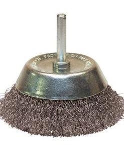 Brosse Conique Sur Tige Fil Acier Ondulé Décapage Dur Bois/métal D. 50 Mm - Q. 6 X 30 Mm - Fil 0,30 - 310.050A - Leman