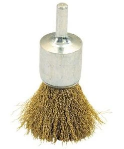 Brosse Pinceau Sur Tige Fil Laitonné Décapage Doux Bois/métal D. 22 Mm - Q. 6 X 17 Mm - Fil 0,20 - 620.022 - Leman