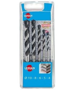 Coffret 5 Forets Cylindriques D. 4,5,6,8,10 Mm Pour Béton - 602.000.05 - Leman