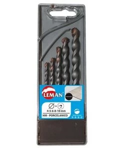 Coffret 5 Forets Cylindriques HM D. 4,5,6,8,10 Mm Pour Carrelage - 611.000.05 - Leman