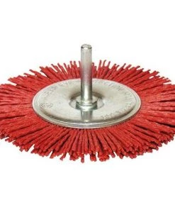 LEMAN Lot De 10 Brosses Circulaires Sur Tige Fil Nylon Pour Décapage Doux D. 100 Mm - Q.6 X 30 Mm - Ep.8 Mm - Gr.80 - 110.101