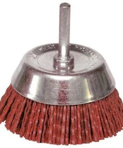 LEMAN Lot De 10 Brosses Coniques Sur Tige Fil Nylon Pour Décapage Doux Bois/métal D. 75 Mm - Q. 6 X 30 Mm - Gr. 80 - 130.071V