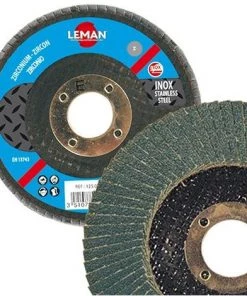 Lot De 10 Disques à Lamelles Zirconium Bombés Pour Inox - D. 115 X Al. 22,23 Mm Gr. 100 - 115.100Z - Leman