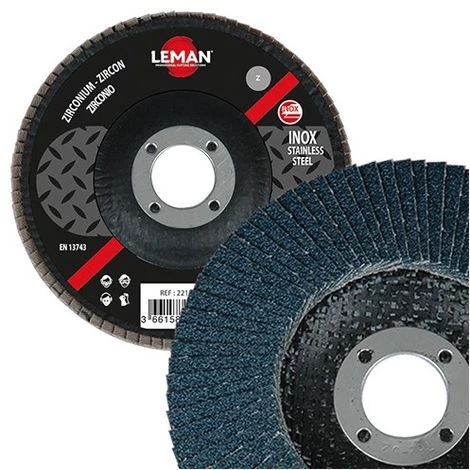 Lot De 10 Disques à Lamelles Zirconium Bombés Pour Inox - D. 115 X Al. 22,23 Mm Gr. 60 - 2211560 - Leman 3 Lot De 10 Disques à Lamelles Zirconium Bombés Pour Inox - D. 115 X Al. 22,23 Mm Gr. 60 - 2211560 - Leman