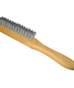 LEMAN Lot De 15 Brosses Manuelles Avec Manche En Bois Fil Inox 0,30 Mm Pour Bois, Métal Et Pierre - Décapage Dur - 720.293 -