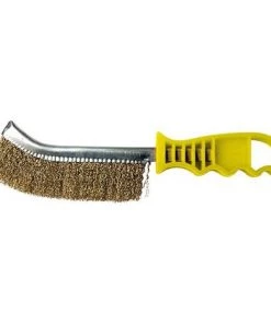 LEMAN Lot De 15 Brosses Manuelles Manche Plastique Fil Laiton 0,35 Mm Pour Bois, Pierre Et Métal - Décapage Doux - 740.246 -