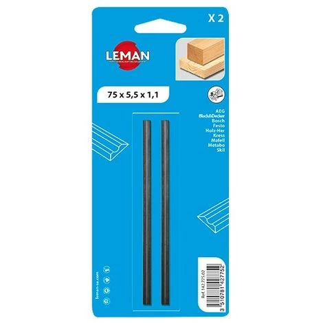Lot De 2 Fers De Rabot Réversibles KO5 75x5,5x1,1 Mm Pour Bois - 142.775.02 - Leman 3 Lot De 2 Fers De Rabot Réversibles KO5 75x5,5x1,1 Mm Pour Bois - 142.775.02 - Leman