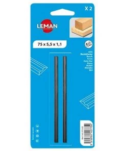 Lot De 2 Fers De Rabot Réversibles KO5 80x5,5x1,1 Mm Pour Bois - 142.780.02 - Leman