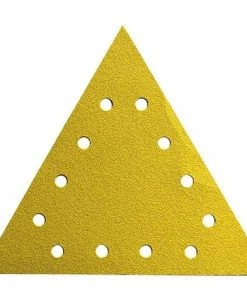 Lot De 25 Triangles Auto-agrippant Pour Ponceuse Mur Et Plafond D. 290 X 290 Mm Gr. 80 12 Trous - 290.290.12.080 - Leman