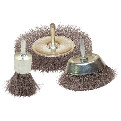 Lot De 3 Brosses Sur Tige Fil Acier Ondulé Pour Décapage Dur Bois Et Métaux - 103020.02 - Leman 3 Lot De 3 Brosses Sur Tige Fil Acier Ondulé Pour Décapage Dur Bois Et Métaux - 103020.02 - Leman