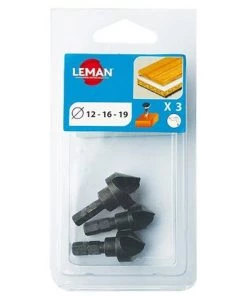 Lot De 3 Fraisoirs D. 12,16,19 Mm Pour Bois - 61700.03 - Leman
