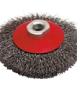 LEMAN Lot De 4 Brosses Cuvettes Pour Meuleuse Fil Acier Ondulé 0,30 Mm D. 115 Mm M14 Pour Métal - Décapage Dur - 520.115V - L