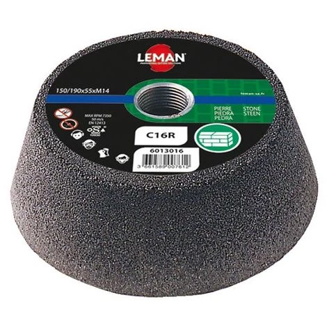 Lot De 5 Meules Boisseaux Bakélite M14 Pour Pierre Et Beton à Sec - D. 130/100 X Ep. 55 Mm Gr. 36 - 6013036 - Leman 3 Lot De 5 Meules Boisseaux Bakélite M14 Pour Pierre Et Beton à Sec - D. 130/100 X Ep. 55 Mm Gr. 36 - 6013036 - Leman