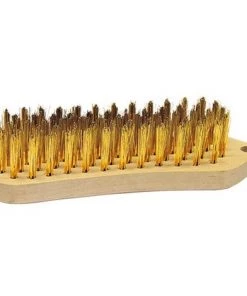 Lot De 8 Brosses Manuelles En Bois Fil Laiton Pour Bois, Métal Et Pierre - Décapage Doux - 710.204 - Leman