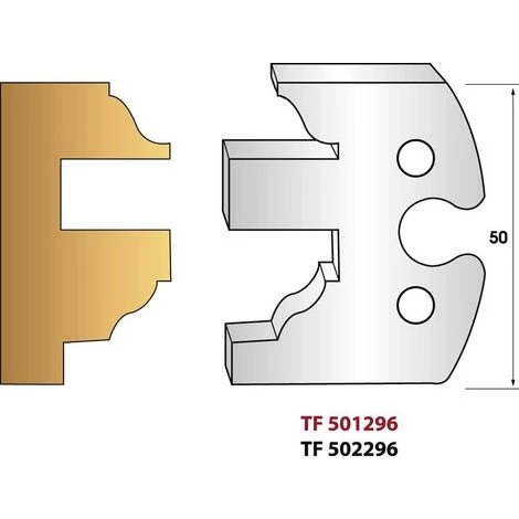 LEMAN Paire De Fers De Toupie Hauteur 50 Mm N° 296 - Profilage Intérieur Ouvrant Profil Doucine 3 LEMAN Paire De Fers De Toupie Hauteur 50 Mm N° 296 - Profilage Intérieur Ouvrant Profil Doucine