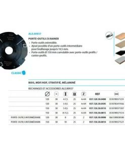 Leman - Porte-outils à Rainer - Fraise Extensible 8/15,5 Diam. 150 - 937.150.30.0815