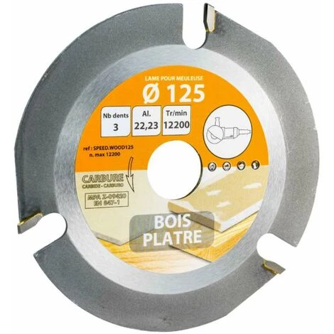 LEMAN Disque Diamètre 125mm Carbure Speedwood 3 LEMAN Disque Diamètre 125mm Carbure Speedwood