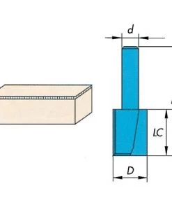 LEMAN Fraise à Plaquettes Carbure Brasées 2 Coupes Droites, Queue 6 Mm, Diamètre 19 Mm