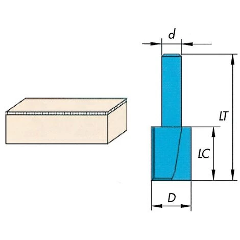 LEMAN Fraise à Plaquettes Carbure Brasées 2 Coupes Droites, Queue 6 Mm, Diamètre 19 Mm 3 LEMAN Fraise à Plaquettes Carbure Brasées 2 Coupes Droites, Queue 6 Mm, Diamètre 19 Mm