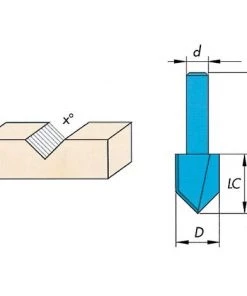 LEMAN Fraise Rainure En V à 90°, Queue Diamètre 8 Mm, Diamètre 14 Mm, Longueur Utile 13 Mm -LEMAN Soldes Boutique 19059866 2
