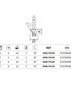 LEMAN Fraise à Plaquettes Carbure Brasées 2 Coupes Chanfrein Avec Guide à Billes, Queue 8 Mm, Diamètre 27 Mm, Chanfrein 45° 6 LEMAN Fraise à Plaquettes Carbure Brasées 2 Coupes Chanfrein Avec Guide à Billes, Queue 8 Mm, Diamètre 27 Mm, Chanfrein 45° -LEMAN Soldes Boutique 19061336 2