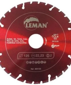 LEMAN Disque Diamant Brasé Monocouche Pour Coupes Aciers, Diamètre 125 Mm, Alésage 22,23 Mm, épaisseur 2 Mm