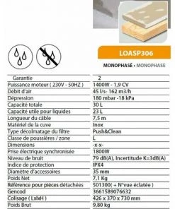 Leman - Aspirateur Eau Et Poussières En Inox Synchro Décolmatage Manuel 1400W 30L - LOASP306 8 Leman - Aspirateur Eau Et Poussières En Inox Synchro Décolmatage Manuel 1400W 30L - LOASP306 -LEMAN Soldes Boutique 2441470 3