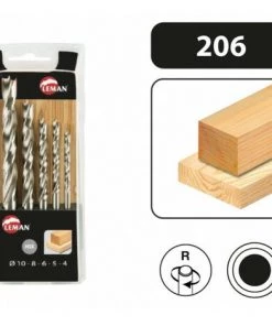 Leman - Coffret 5 Forets Helicoïdaux Hss Bois - 206.500.05