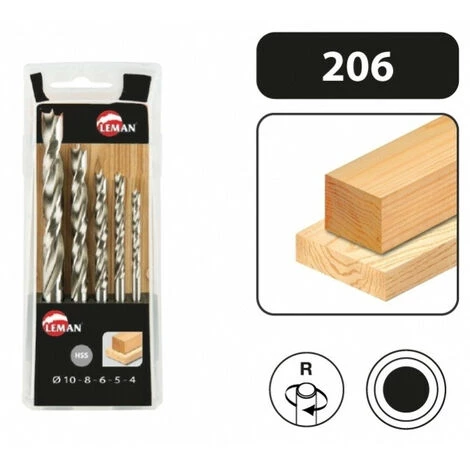 Leman - Coffret 5 Forets Helicoïdaux Hss Bois - 206.500.05 3 Leman - Coffret 5 Forets Helicoïdaux Hss Bois - 206.500.05