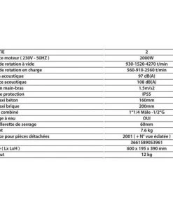 Leman - Carotteuse 2000W Monophasé 200mm 3 Vitesses - CAR201 7 Leman - Carotteuse 2000W Monophasé 200mm 3 Vitesses - CAR201 -LEMAN Soldes Boutique 324070 3