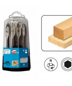 Leman - Coffret 10 Mèches Plates Bois - 304.500.10