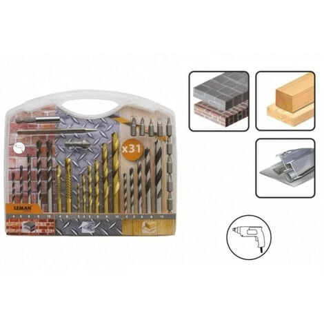 Leman - Coffret 31 Pièces De Forets Bois / Béton / Métal - 808.000.31 3 Leman - Coffret 31 Pièces De Forets Bois / Béton / Métal - 808.000.31