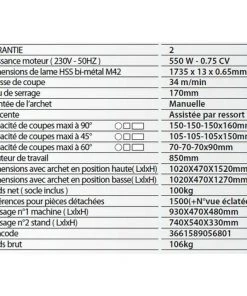 Leman - Scie à Ruban Métal Manuelle Diamètre 150mm Lame 1735mm 550W - SRM150 9 Leman - Scie à Ruban Métal Manuelle Diamètre 150mm Lame 1735mm 550W - SRM150 -LEMAN Soldes Boutique 3666381 4