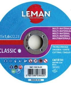 LEMAN 25 Disques à Tronçonner D.125 X 1,6 X 22,23 Mm - Multi-matériaux