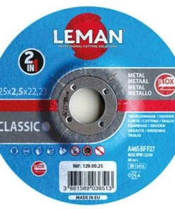 LEMAN 25 Disques à Tronçonner D. 125 X 2,5 X 22,23 Mm - 2 En 1 Inox