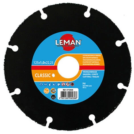 LEMAN Disque à Tronçonner HM Carbure D. 125 X 1,0 X 22,23 Mm - Bois, Bois Clouté, Plâtre 3 LEMAN Disque à Tronçonner HM Carbure D. 125 X 1,0 X 22,23 Mm - Bois, Bois Clouté, Plâtre