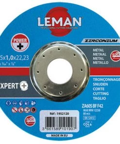 LEMAN 25 Disques à Tronçonner Fin Moyeu Déporté Zirconium D. 115 X 1,0 X 22,23 Mm - Inox INDUSTRIE